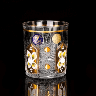 Kristály csiszolt whiskys poharak Laura 320 ml kézzel festett szett 6 darab