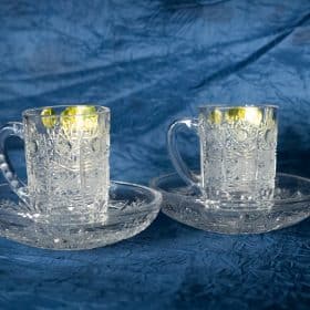 Kristálycsiszolású kávéscsészék 75 ml-es 2 darabos készlet