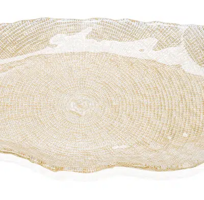 Podnos FOL trbietlavo zlatý glitter 32 x 22,5 cm