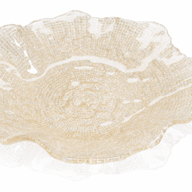 Tányér FOL arany glitter D28 cm