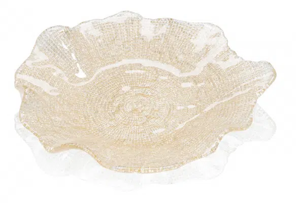 Tányér FOL arany glitter D28 cm