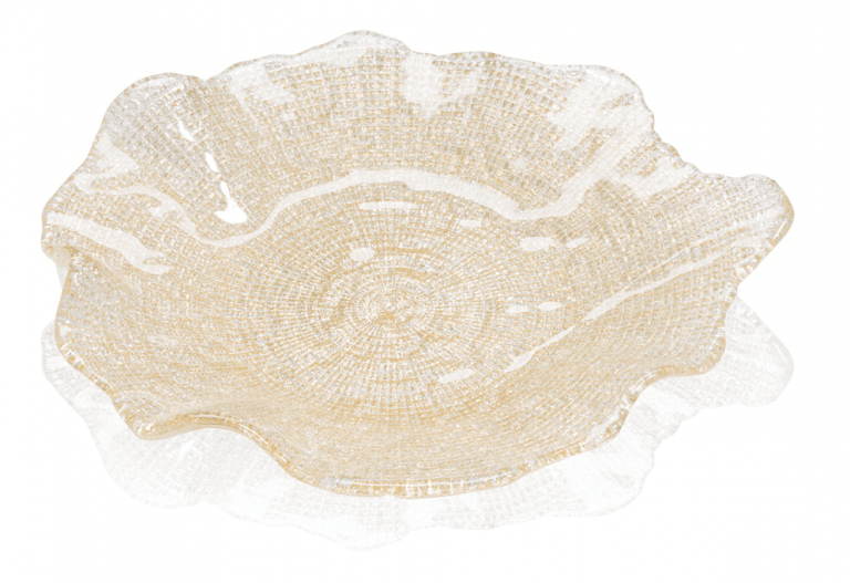 Tányér FOL arany glitter D28 cm