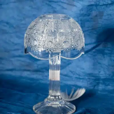 Krištálový brúsený svietnik na sviečku 30 cm