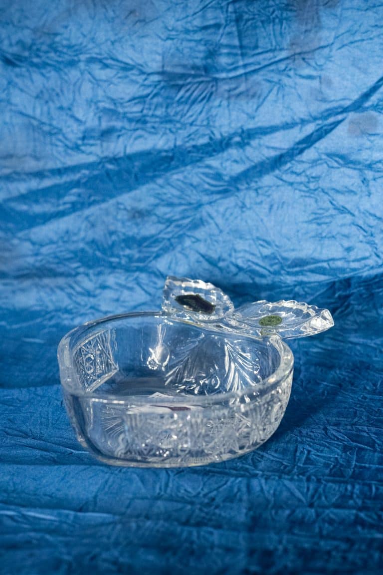 Eper vágott kristálytál 12 cm
