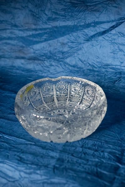 Krištálový brúsený popolník 14 cm