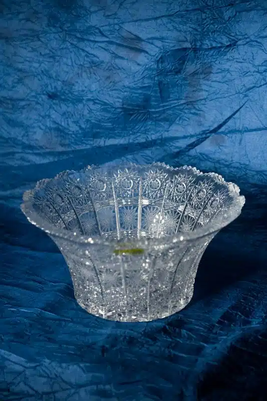 Vágott kristálytál 15 cm