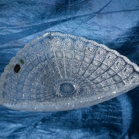 Vágott kristálytál 35 cm