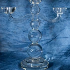 Vágott kristály gyertyatartó 35 cm