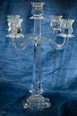 Vágott kristály gyertyatartó 45 cm