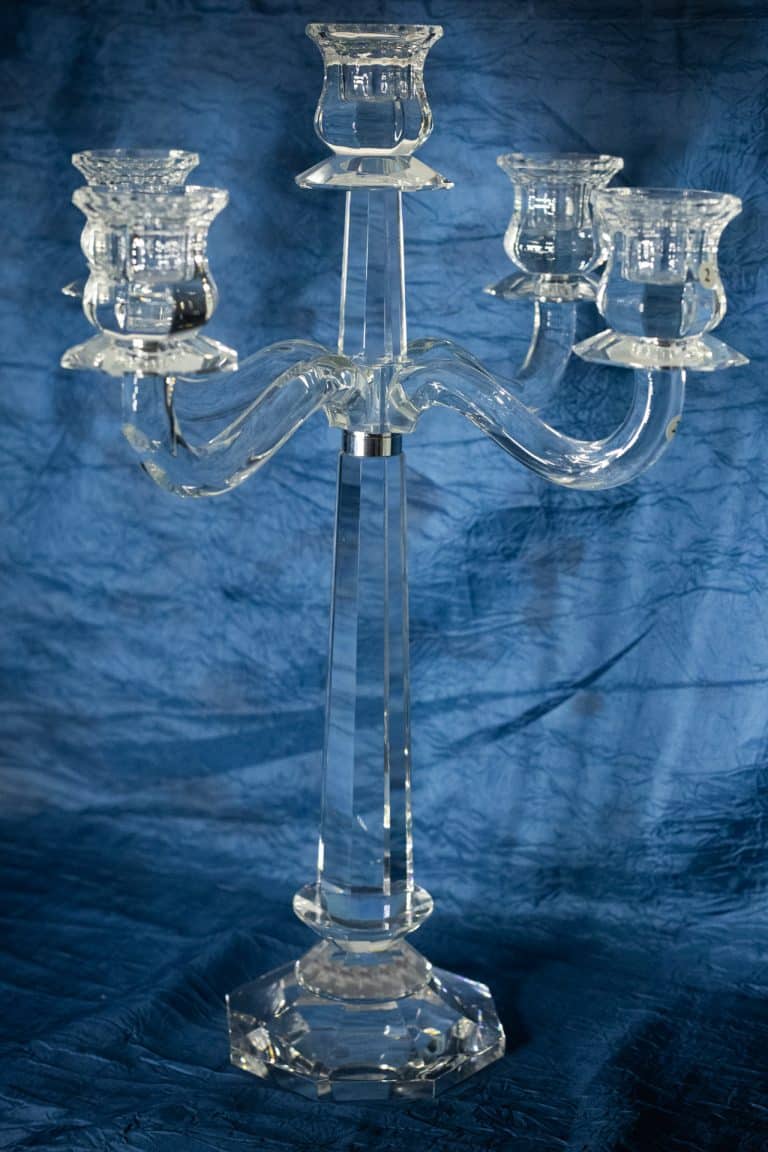 Vágott kristály gyertyatartó 45 cm