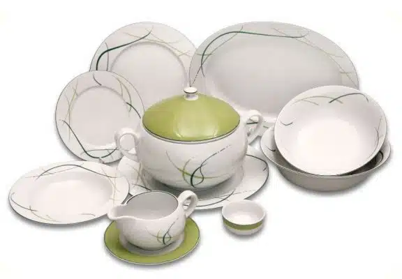 Porcelán ebédkészlet 6 személyes Opalnea fű