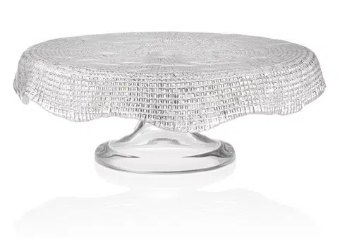 Podnos na tortu DIAMAN číry D26 cm H10,5 cm