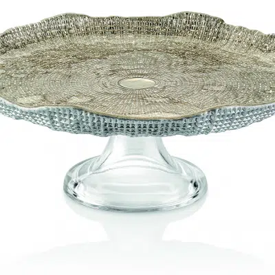 Podnos na tortu DIAMAN bežový D25 cm H11 cm