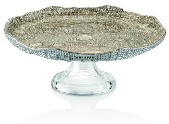 Podnos na tortu DIAMAN bežový D25 cm H11 cm