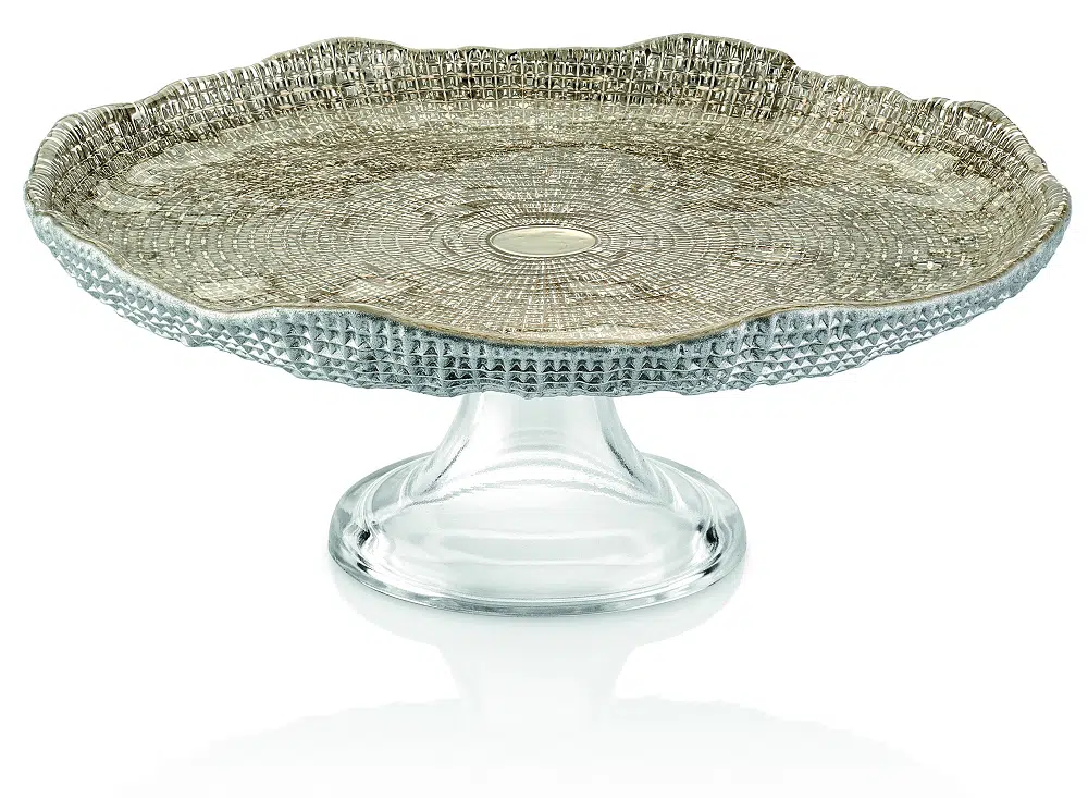 Podnos na tortu DIAMAN bežový D25 cm H11 cm