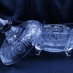 Vágott kristályüveg 14 cm-es fedővel