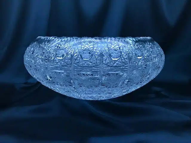 Krištálová brúsená miska 25 cm