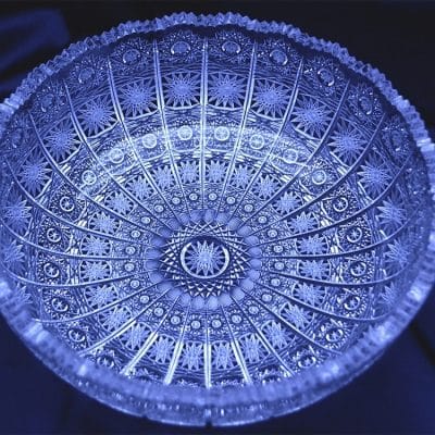 Krištálová brúsená miska 25 cm