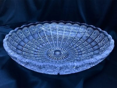 Krištálová brúsená miska 34,5 cm