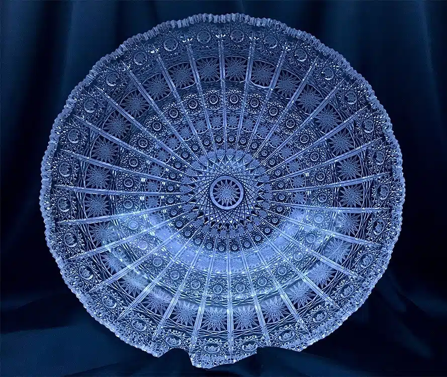 Krištálová brúsená miska 34,5 cm