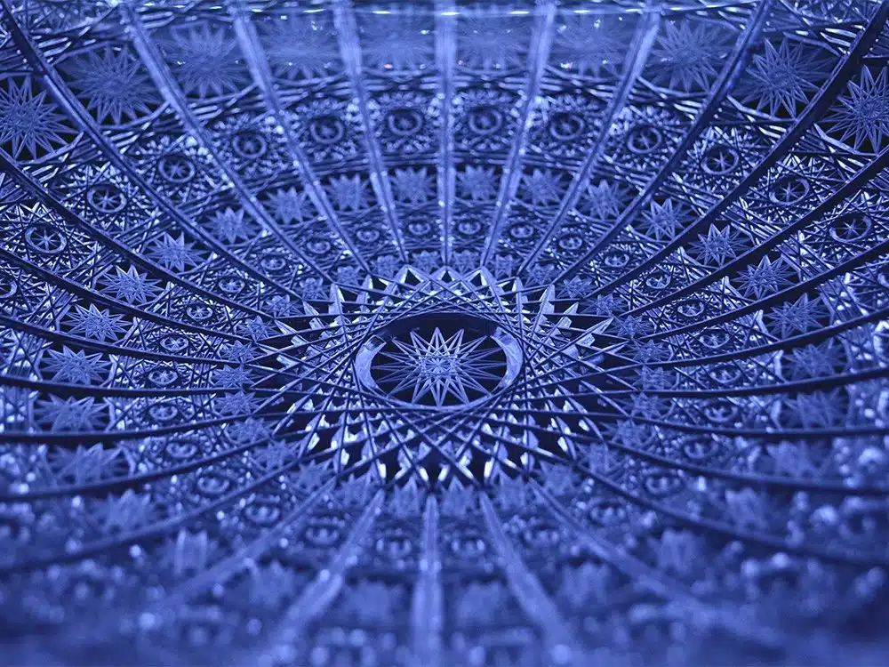Krištálová brúsená miska 34,5 cm