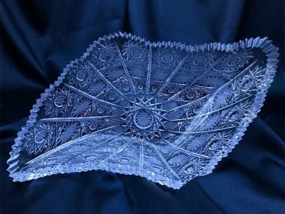 Krištálová brúsená miska 25 cm