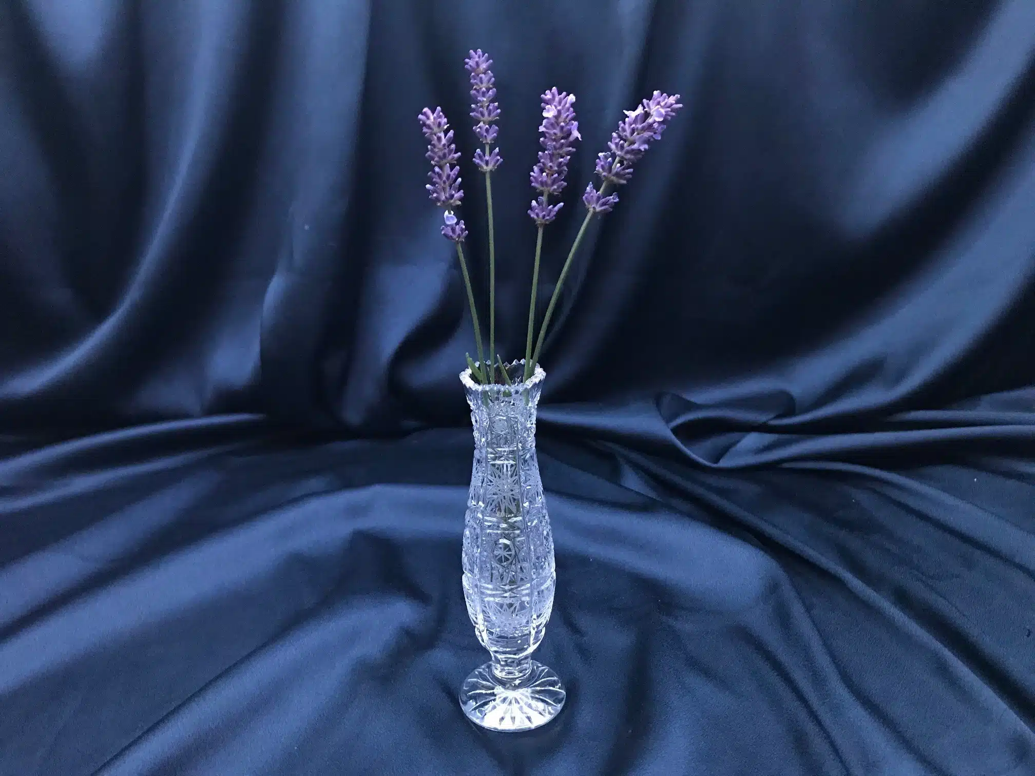 Krištáľová brúsená váza 15 cm