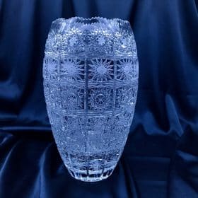 Vágott kristályváza 25,5 cm