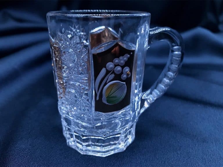 Kristálycsiszolású csészék 75 ml-es, 6 darabos kézi festőkészlet
