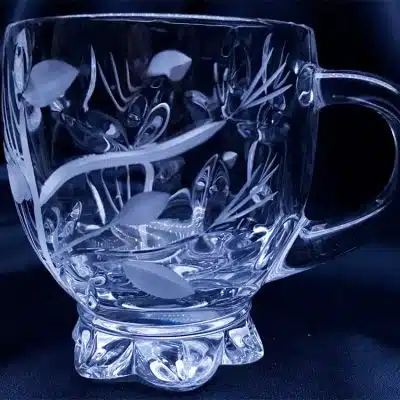 Krištálové brúsené šálky na kávu alebo čaj 150 ml set 6 kusov
