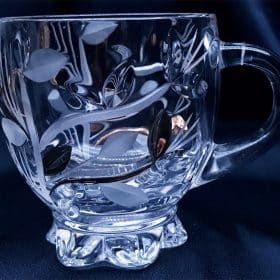 Kristálycsiszolású csészék 150 ml-es kézi festés 6 darabos arany készlettel