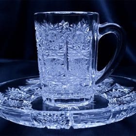 Kristálycsiszolású kávéscsészék 75 ml-es 6 darabos készlet