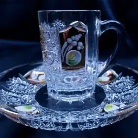 Kristálycsiszolású csészék 75 ml-es, 6 darabos kézi festőkészlet