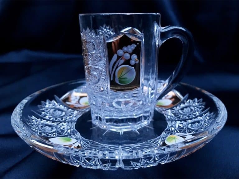 Kristálycsiszolású csészék 75 ml-es, 6 darabos kézi festőkészlet