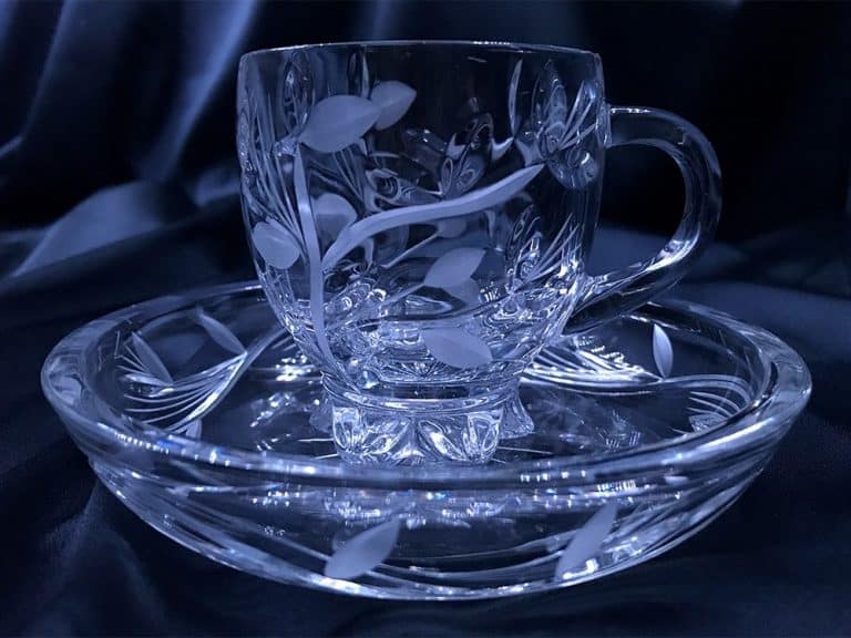 Kristálycsiszolású csészék kávéhoz vagy teához 150 ml-es 6 darabos készlet