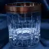 Krištálové brúsené poháre 250 ml set 6 kusov ručná maľba zlatom