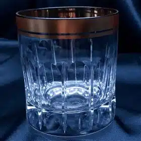 Vágott kristálypoharak 250 ml-es 6 darabos készlet, kézzel festett arannyal