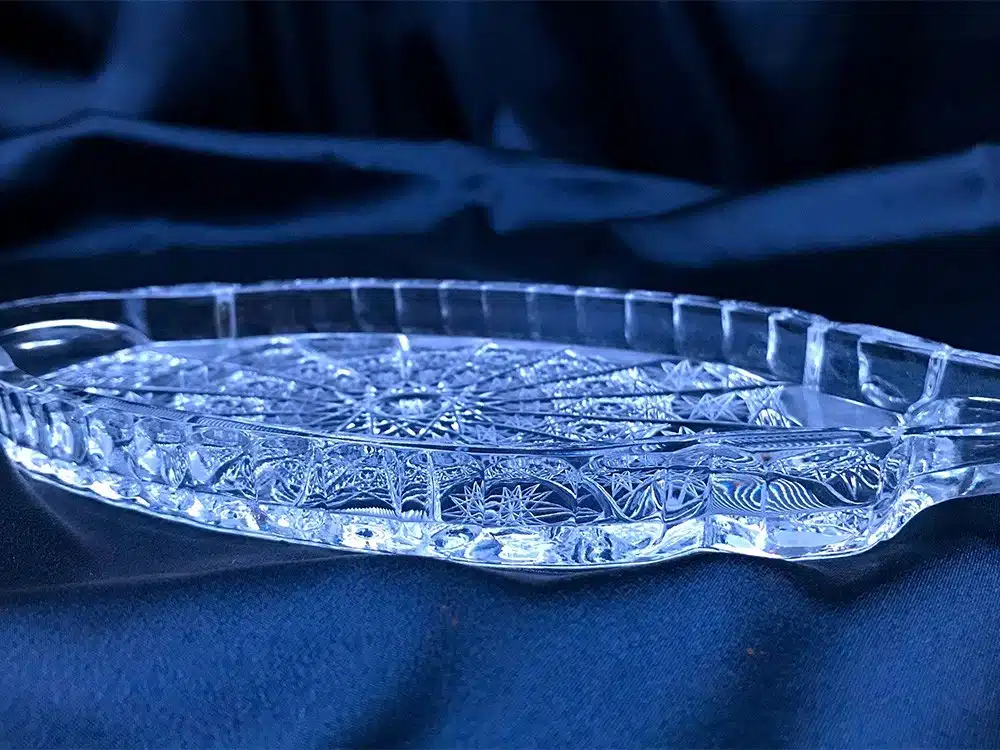 Krištálová brúsená tácka 24,5 cm