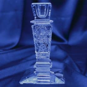 Vágott kristály gyertyatartó 13,6 cm