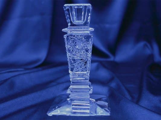 Vágott kristály gyertyatartó 13,6 cm