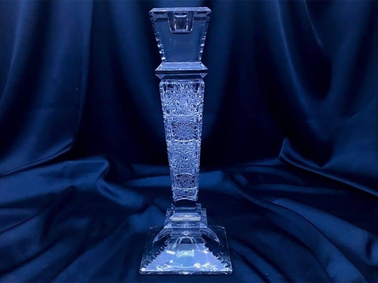 Vágott kristály gyertyatartó 25,5 cm