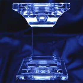 Vágott kristály gyertyatartó 13,5 cm