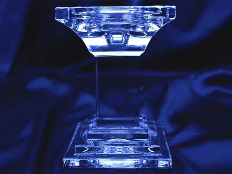 Vágott kristály gyertyatartó 13,5 cm
