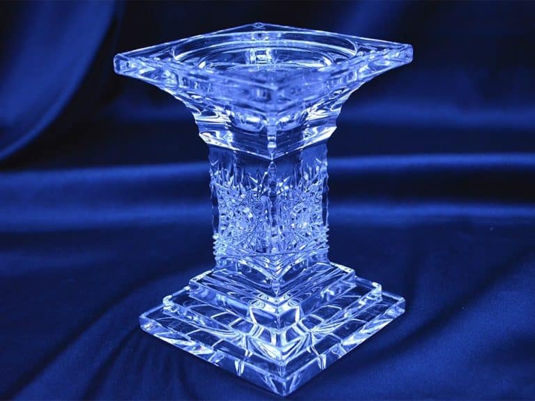 Vágott kristály gyertyatartó 13,5 cm