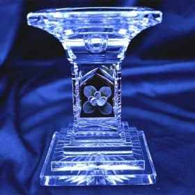 Kristály csiszolású gyertyatartó 13,5 cm-es kézi festés