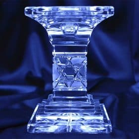 Vágott kristály gyertyatartó 13,5 cm