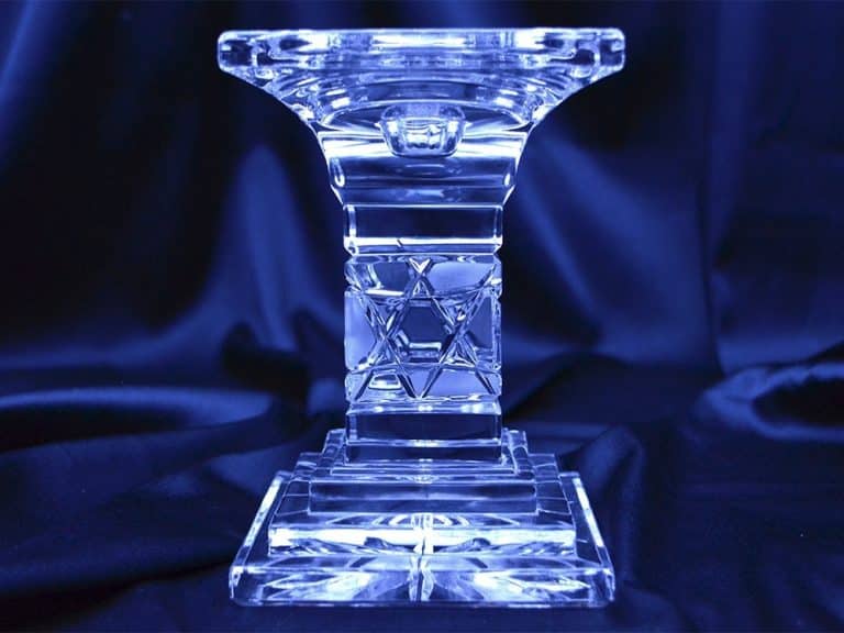 Vágott kristály gyertyatartó 13,5 cm