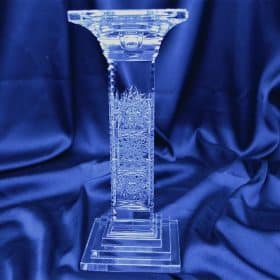 Vágott kristály gyertyatartó 23 cm