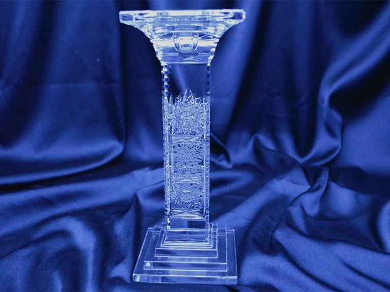 Vágott kristály gyertyatartó 23 cm