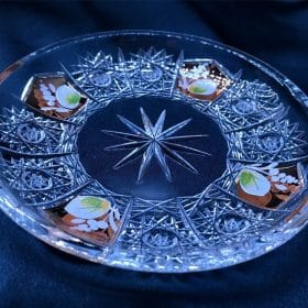 Kristály csiszolású lapos kézi festés 14 cm
